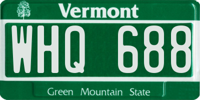 VT license plate WHQ688