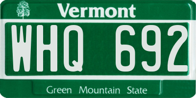 VT license plate WHQ692