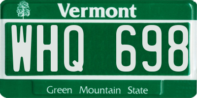 VT license plate WHQ698