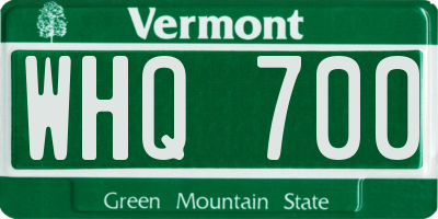 VT license plate WHQ700