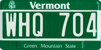 VT license plate WHQ704