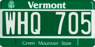 VT license plate WHQ705