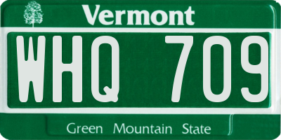 VT license plate WHQ709