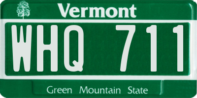 VT license plate WHQ711