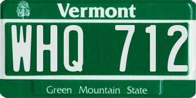 VT license plate WHQ712