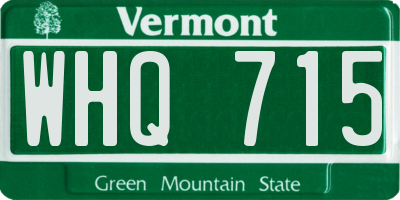 VT license plate WHQ715