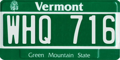 VT license plate WHQ716