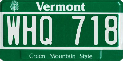 VT license plate WHQ718