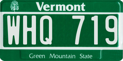 VT license plate WHQ719