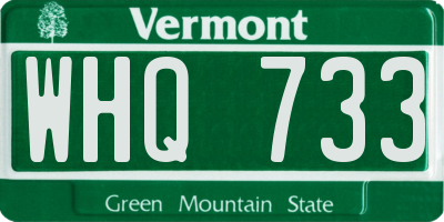 VT license plate WHQ733