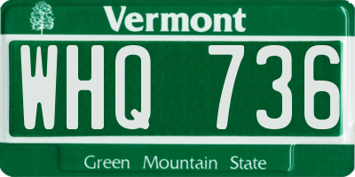 VT license plate WHQ736
