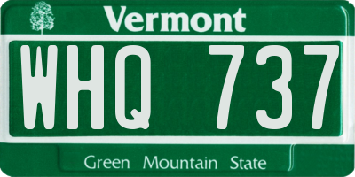 VT license plate WHQ737