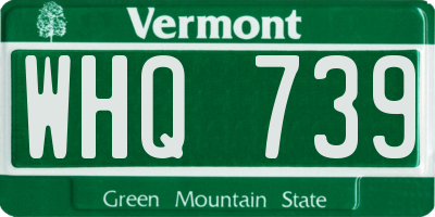 VT license plate WHQ739