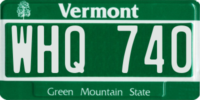 VT license plate WHQ740