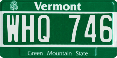 VT license plate WHQ746