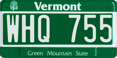 VT license plate WHQ755