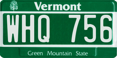 VT license plate WHQ756
