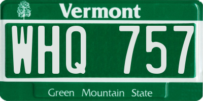 VT license plate WHQ757