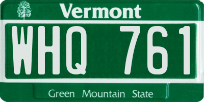 VT license plate WHQ761