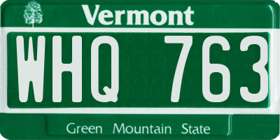 VT license plate WHQ763