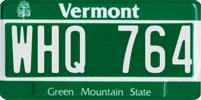 VT license plate WHQ764