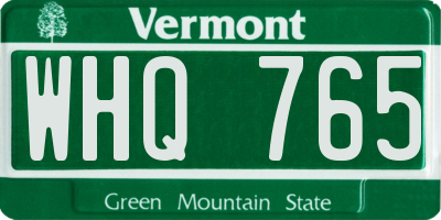 VT license plate WHQ765