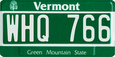 VT license plate WHQ766