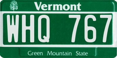 VT license plate WHQ767
