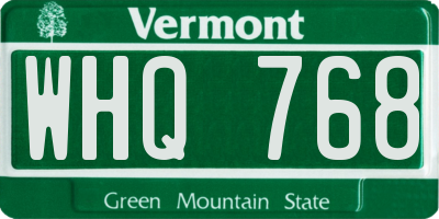 VT license plate WHQ768