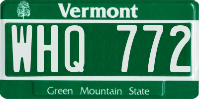 VT license plate WHQ772