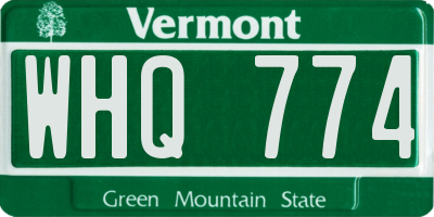 VT license plate WHQ774