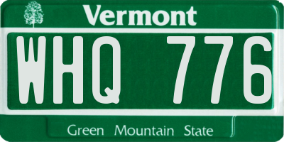 VT license plate WHQ776