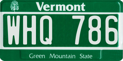 VT license plate WHQ786