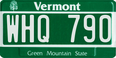 VT license plate WHQ790