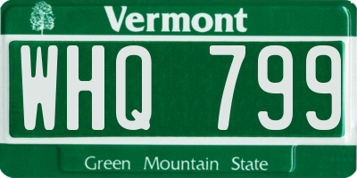 VT license plate WHQ799