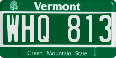 VT license plate WHQ813