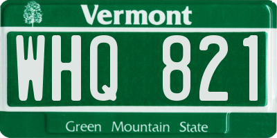 VT license plate WHQ821