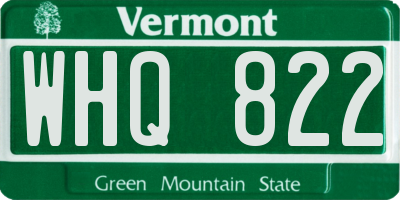 VT license plate WHQ822