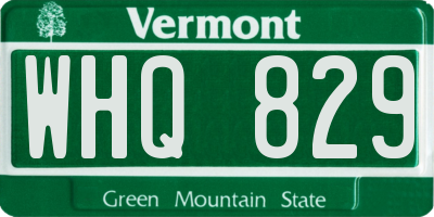 VT license plate WHQ829