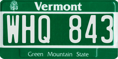 VT license plate WHQ843