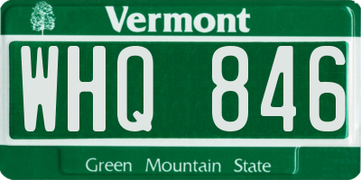 VT license plate WHQ846