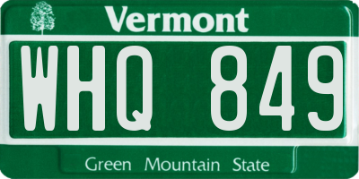 VT license plate WHQ849