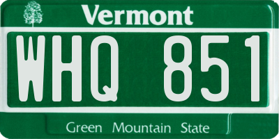 VT license plate WHQ851