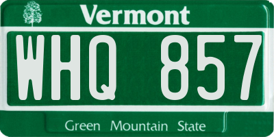 VT license plate WHQ857