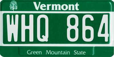 VT license plate WHQ864