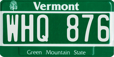 VT license plate WHQ876