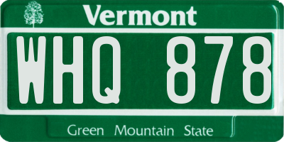 VT license plate WHQ878