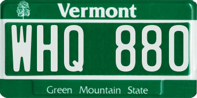 VT license plate WHQ880