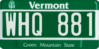 VT license plate WHQ881