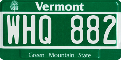 VT license plate WHQ882